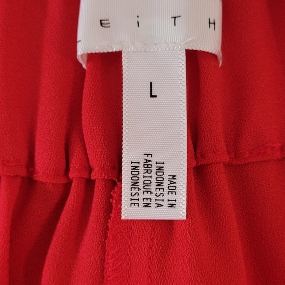 Leith RED Easy Crop High Rise Wide Leg Pants - Size L - Picture 12 of 14